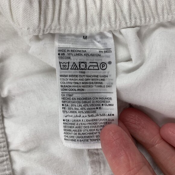 Old Navy White Linen Blend Pull On Shorts M - Picture 3 of 4